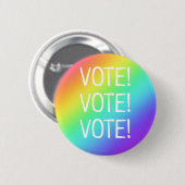 Stemming! RegenboogButton Ronde Button 5,7 Cm (Voorkant /achterkant)