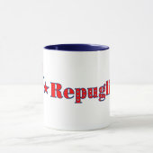 Stemming: regPUGlican Funny Pug in rood wit blauw  Mok (Midden)