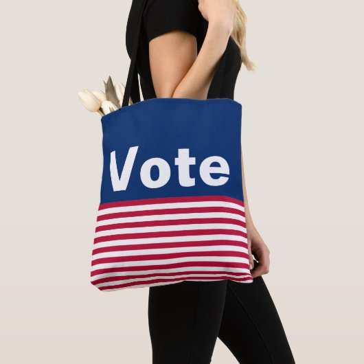 Stemming: rode witte en blauwe strepen draagtas (Dichtbij)