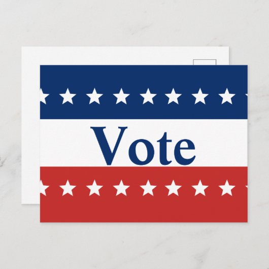 Stemming rood wit en blauw met sterren briefkaart (Voorkant / Achterkant)