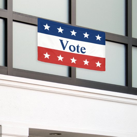 Stemming rood wit en blauw met sterren spandoek (Buitenkant Gebouw)