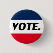 Stemming: rood wit zwart modern ronde button 3,2 cm (Voorkant)