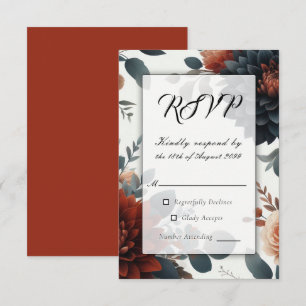 Stemming Rustieke Herfst Bloemen Bruiloft RSVP Kaartje