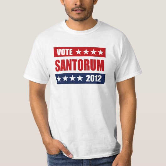 STEMMING SANTORUM 2012 SIGN T-SHIRT (Voorkant)