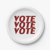 Stemming Stem moderne typografie rood en wit Papieren Bordje (Voorkant)