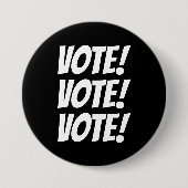 STEMMING! STEMMING! STEMMING! Aangepaste tekst en  Ronde Button 7,6 Cm (Voorkant)