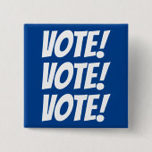 STEMMING! STEMMING! STEMMING! Aangepaste tekst en  Vierkante Button 5,1 Cm (Voorkant)