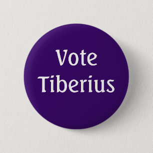 Stemming: Tiberius Roman Emperor Ronde Button 5,7 Cm