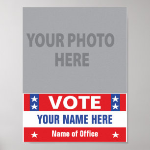 Stemming verkiezingscampagne rode witte blauwe ste poster