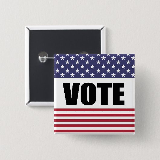 STEMMING VIERKANTE BUTTON 5,1 CM (Voorkant /achterkant)