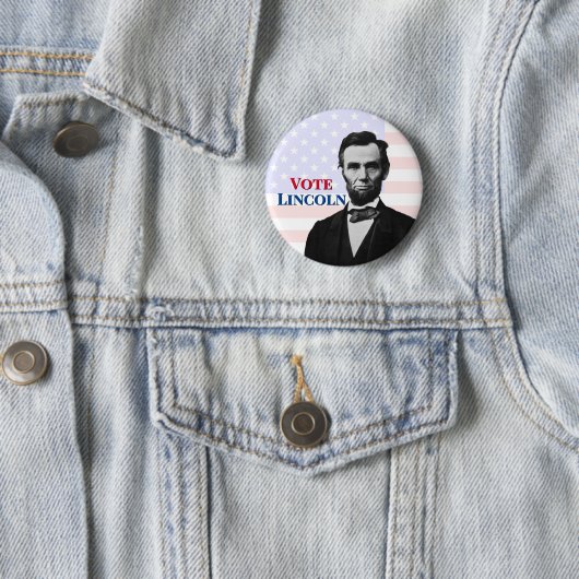 Stemming voor Abraham Lincoln Ronde Button 5,7 Cm (In situ)