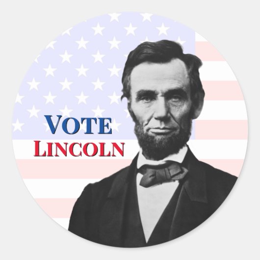 Stemming voor Abraham Lincoln Ronde Sticker (Voorkant)