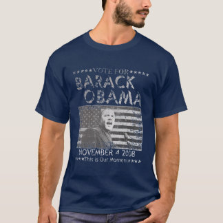 Stemming voor Barack Obama "Dit is ons moment" in T-shirt