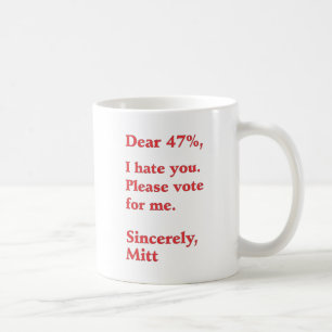 Stemming voor Barack Obama Mitt Romney haat jullie Koffiemok