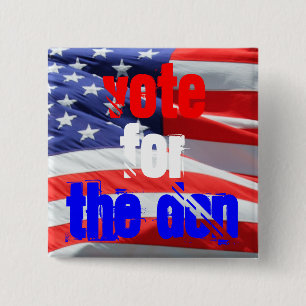 Stemming voor de Don, presidentsverkiezingen Vierkante Button 5,1 Cm