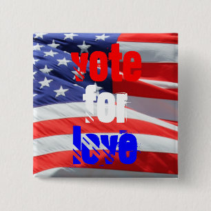 Stemming voor de Inspirerend presidentsverkiezinge Vierkante Button 5,1 Cm