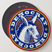 STEMMING VOOR DEMOCRATEN RONDE BUTTON 6,0 CM (Voorkant /achterkant)