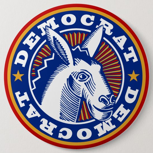 STEMMING VOOR DEMOCRATEN RONDE BUTTON 6,0 CM (Voorkant)