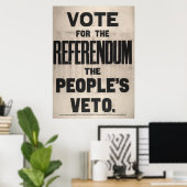 Stemming voor het referendum over het volksvetorec poster (Thuiskantoor)