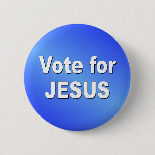 STEMMING VOOR JESUS RONDE BUTTON 5,7 CM