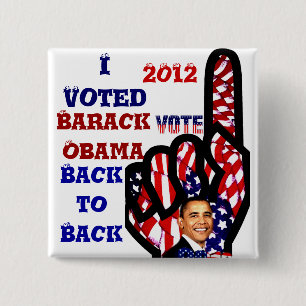Stemming voor Obama #2, Terug naar Terug_ Vierkante Button 5,1 Cm