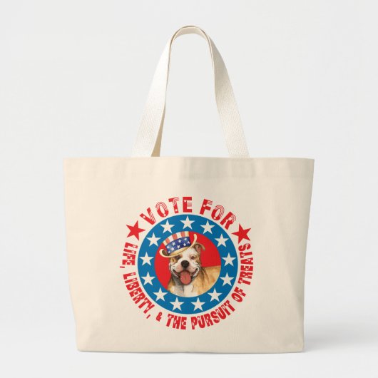 Stemming voor Pit Bull Grote Tote Bag (Voorkant)