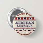 Stemming voor President Abraham Lincoln Ronde Button 5,7 Cm (Voorkant /achterkant)