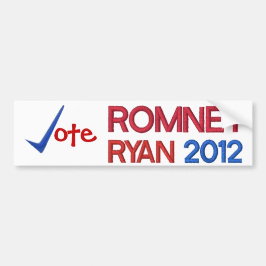 Stemming voor Romney Ryan 2012 Bumpersticker (Voorkant)