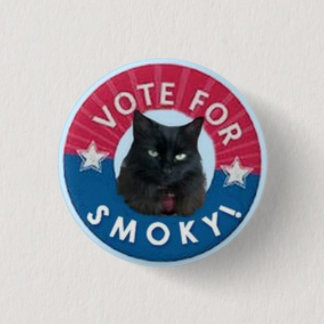 STEMMING VOOR ROOKY!  Black Cats RULE! Ronde Button 3,2 Cm