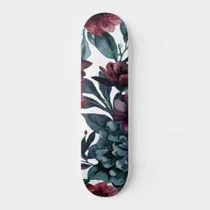 Stemming Waterverf Botanische Bloemen Bloemig Skateboard
