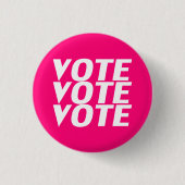 stemming : wit , warm roze , magenta , fuchsia ronde button 3,2 cm (Voorkant)