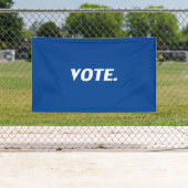 "Stemming" witte letters, blauwe achtergrond Spandoek (Insitu)