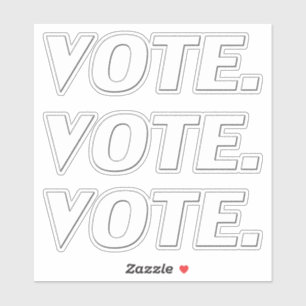 " stemming " zwarte transparante brieven - sticker