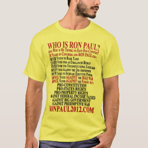 STEMMINGSREGISTER 2012 VAN RON PAUL T-SHIRT