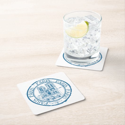 Stempel bij annulering verzenddatum Parijs Vierkante Kartonnen Onderzetter (Insitu)