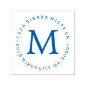 Stempel blauw stempel monogram retournering (Design)