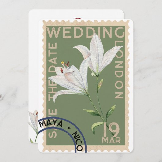  stempel bruiloft uitnodiging (Voorkant / Achterkant)