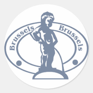 Stempel Brussel Ronde Sticker