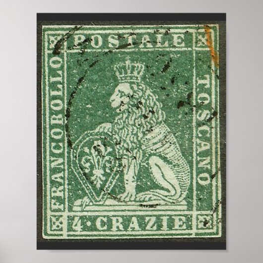 Stempel eerste postzending - Toscane (1851) Poster (Voorkant)