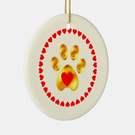 Stempel en elegante goudpaw keramisch ornament (Rechts)