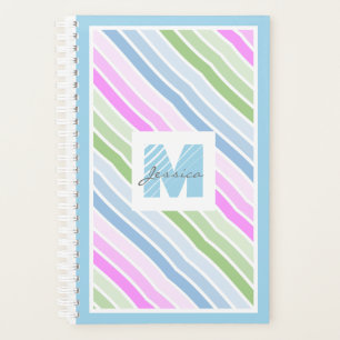 Stempel gestript modern monogram planner