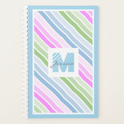 Stempel gestript modern monogram planner (Voorkant)