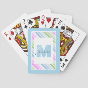 Stempel gestript modern monogram pokerkaarten