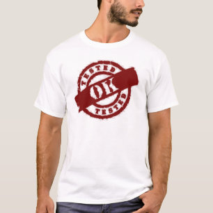 stempel getest ok rood t-shirt