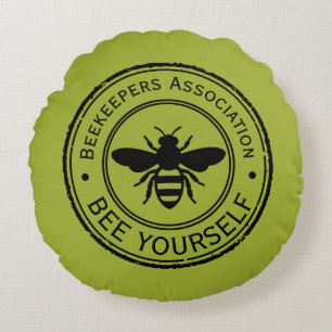 Stempel - JOUW TEKST - BEE 1 - Fan Fun Rond Kussen