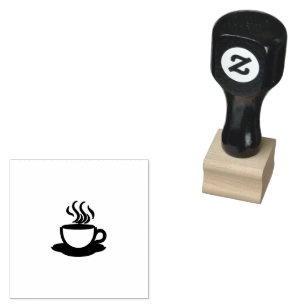 Stempel met stoomkoffiekop Silhouet