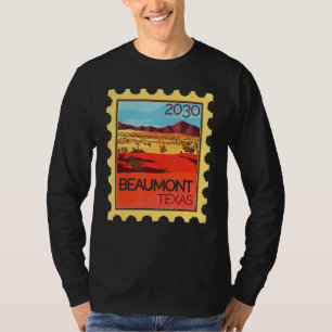 Stempel met woestijnlandschap Beaumont in de stad T-shirt