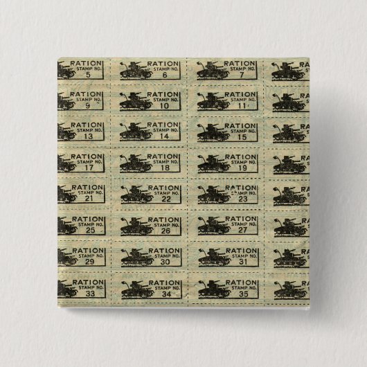 Stempel oorlogstrips vierkante button 5,1 cm (Voorkant)