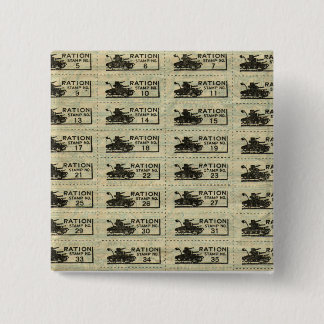 Stempel oorlogstrips vierkante button 5,1 cm