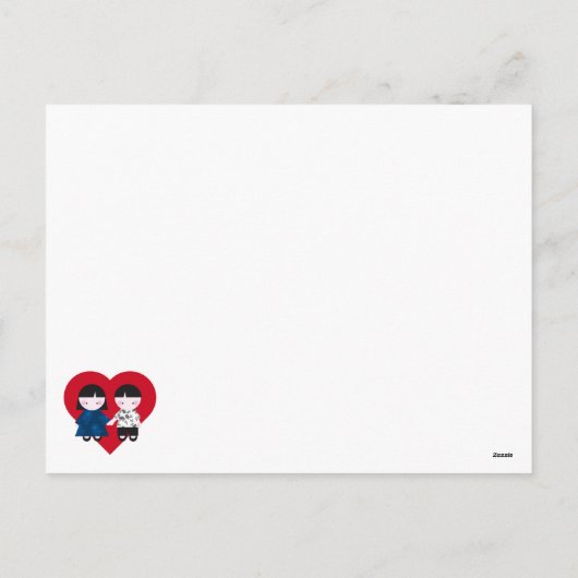 Stempel paar feestdagenkaart (Achterkant)